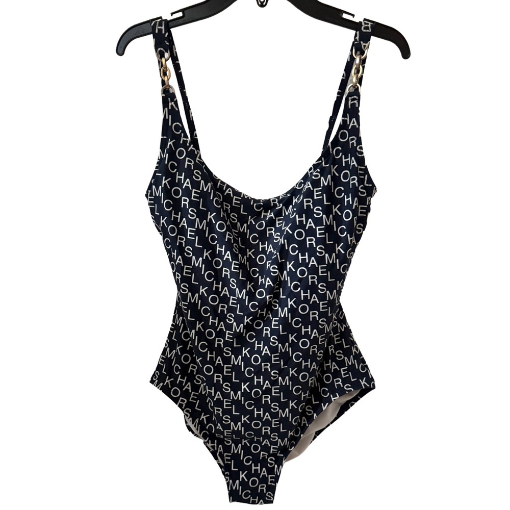 MICHAEL Michael Kors Chain Link Logo Monogram One Piece Swimsuit‎ 8